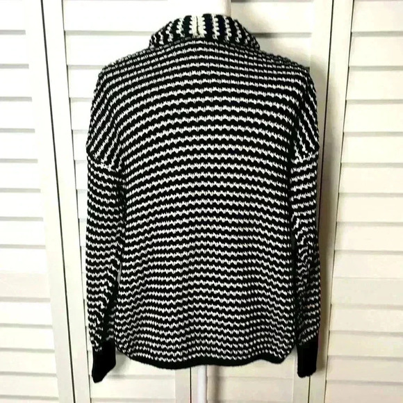 Michael Stars Knit Open Cardigan Sweater Size Small Black & White - Picture 7 of 8